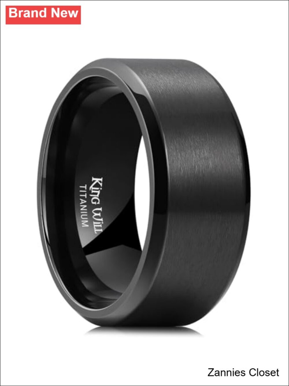 💍 King Will Titanium Wedding Band Brushed Beveled Edge Comfort Fit Men's Ring